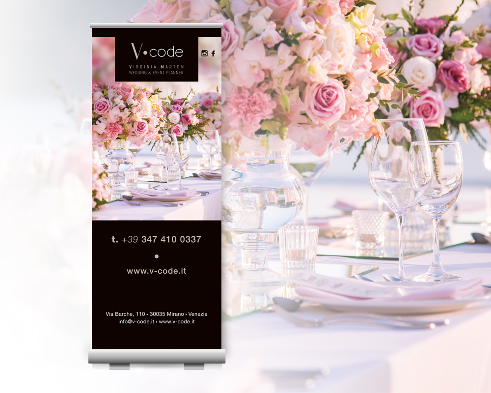 Logo e immagine coordinata per V-Code Wedding Planner