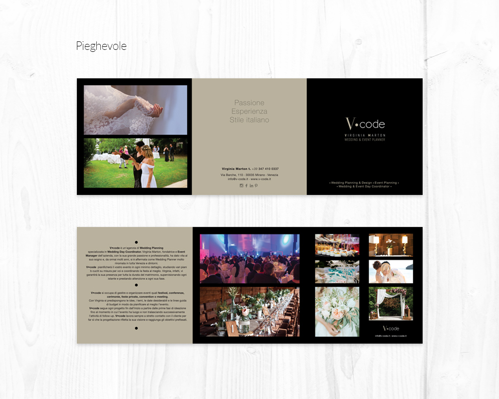 Logo e immagine coordinata per V-Code Wedding Planner