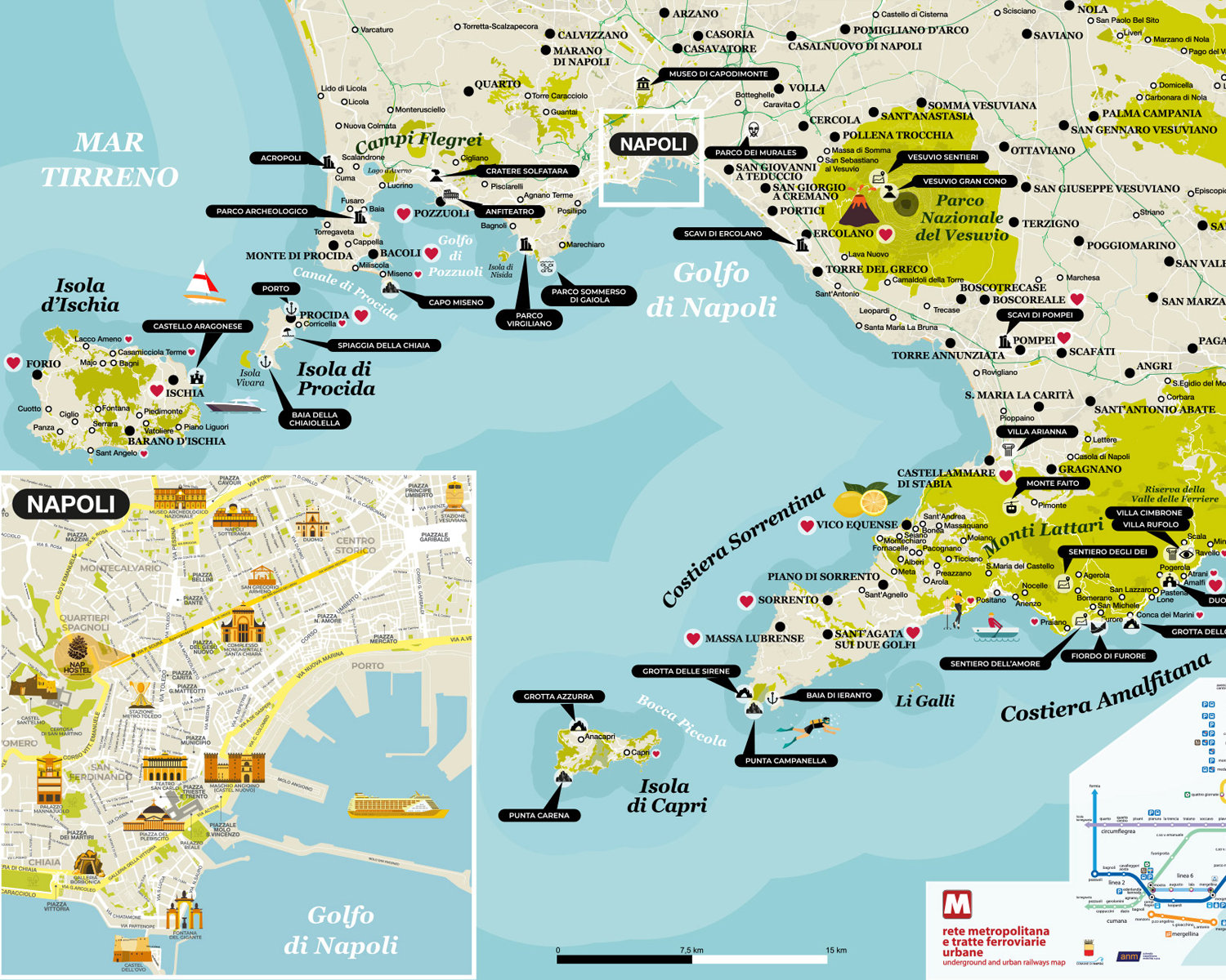 Mappa di Napoli, Costiera Amalfitana, Nap Hostel Spaccanapoli